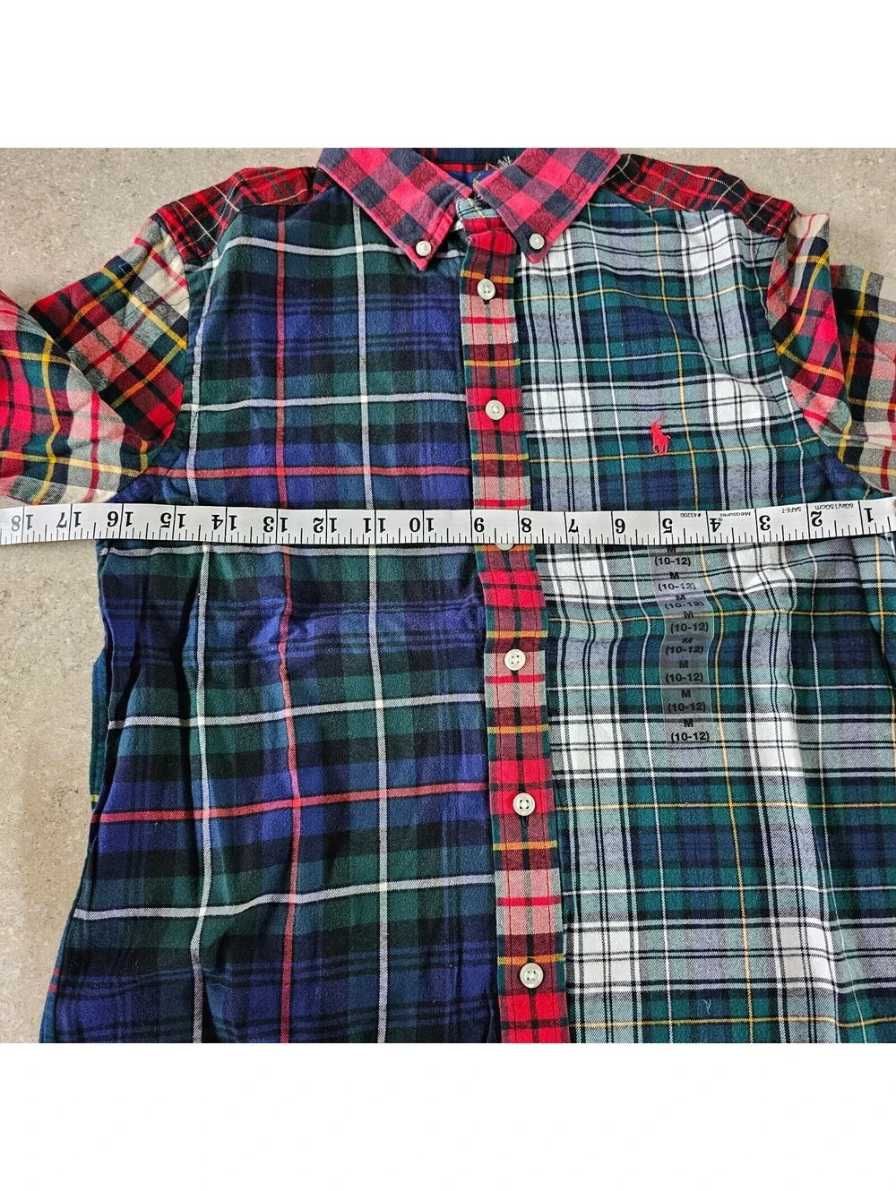 Ralph Lauren Multi-Color Plaid Button-Down Shirt, Size 10/12 Kids